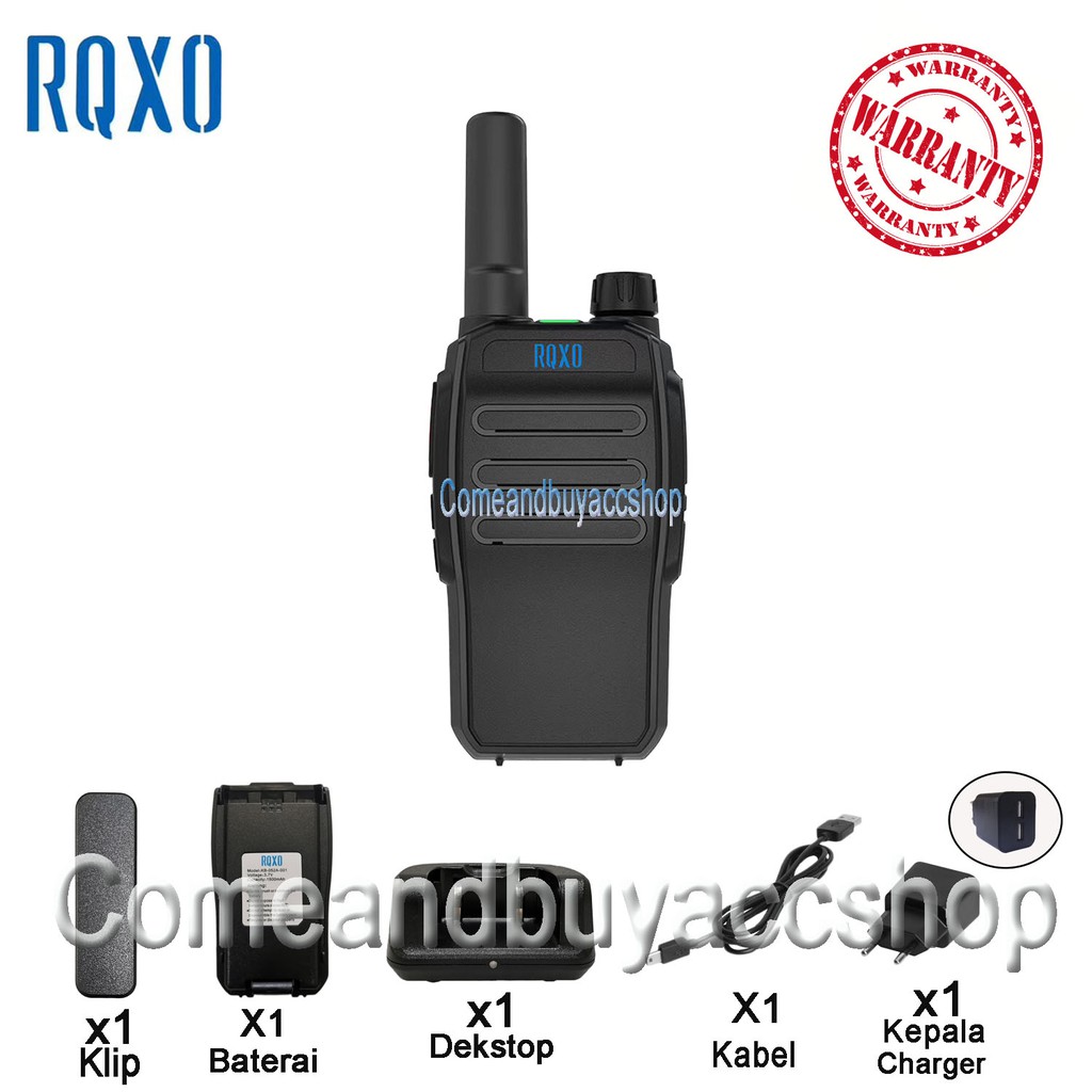 WLN Walkie Talkie RQXO KD-C308 Hitam (Isi 1 Pcs)