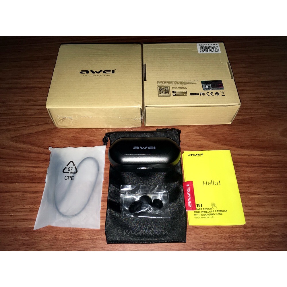 AWEI T10 TWS - 5.0 - HIFI Balance Deep Bass - Black