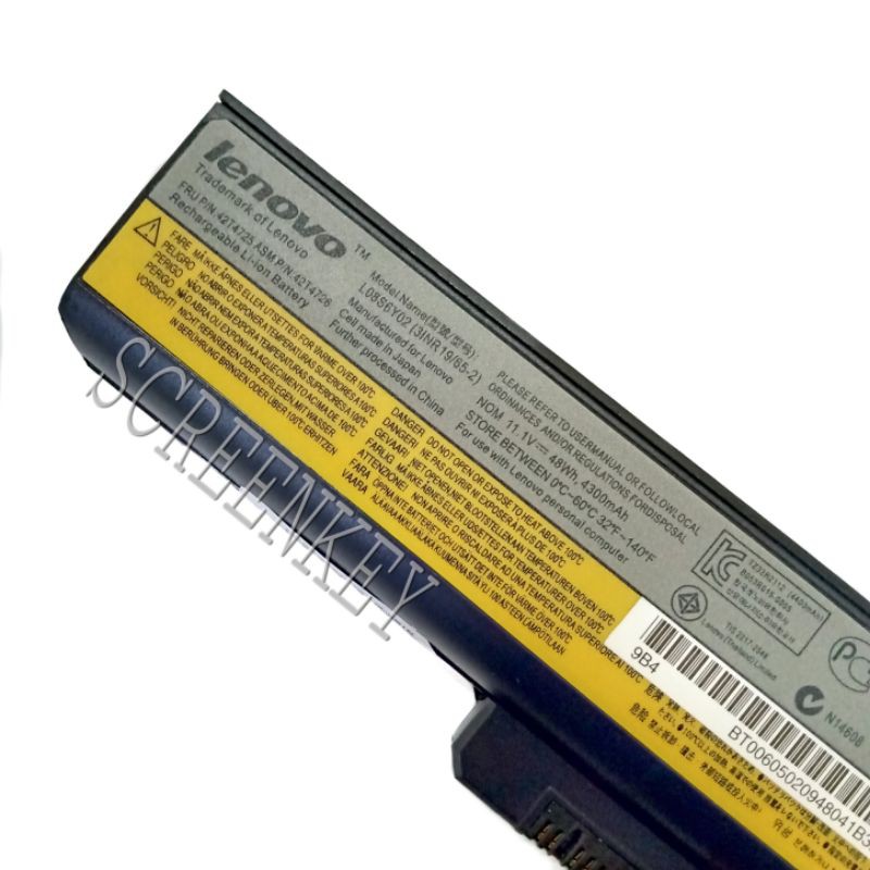 Baterai Laptop Lenovo 3000 Z360 B460 G430 G450 G530 G550 B455 B550 B555 Ideapad G430 V460 L08S6Y02