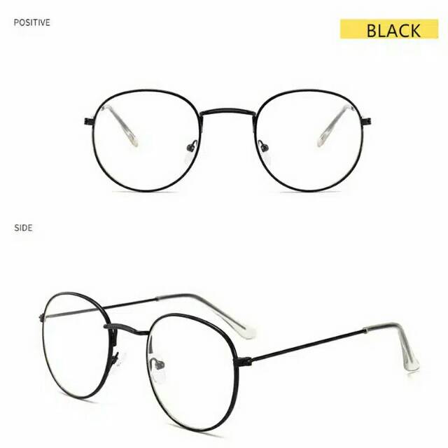 Kacamata Lensa Rangka Transparan Retro Vintage Metal Frame Eyeglaaess