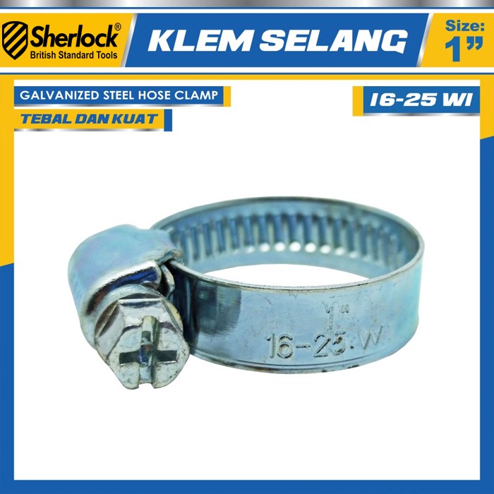 Klem Selang / Hose Clamp Gas Sherlock 1&quot; (1 kotak isi 2 pcs)