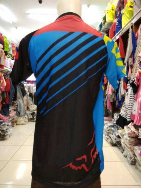 Jersey sepeda atau cross fox hitam pendek