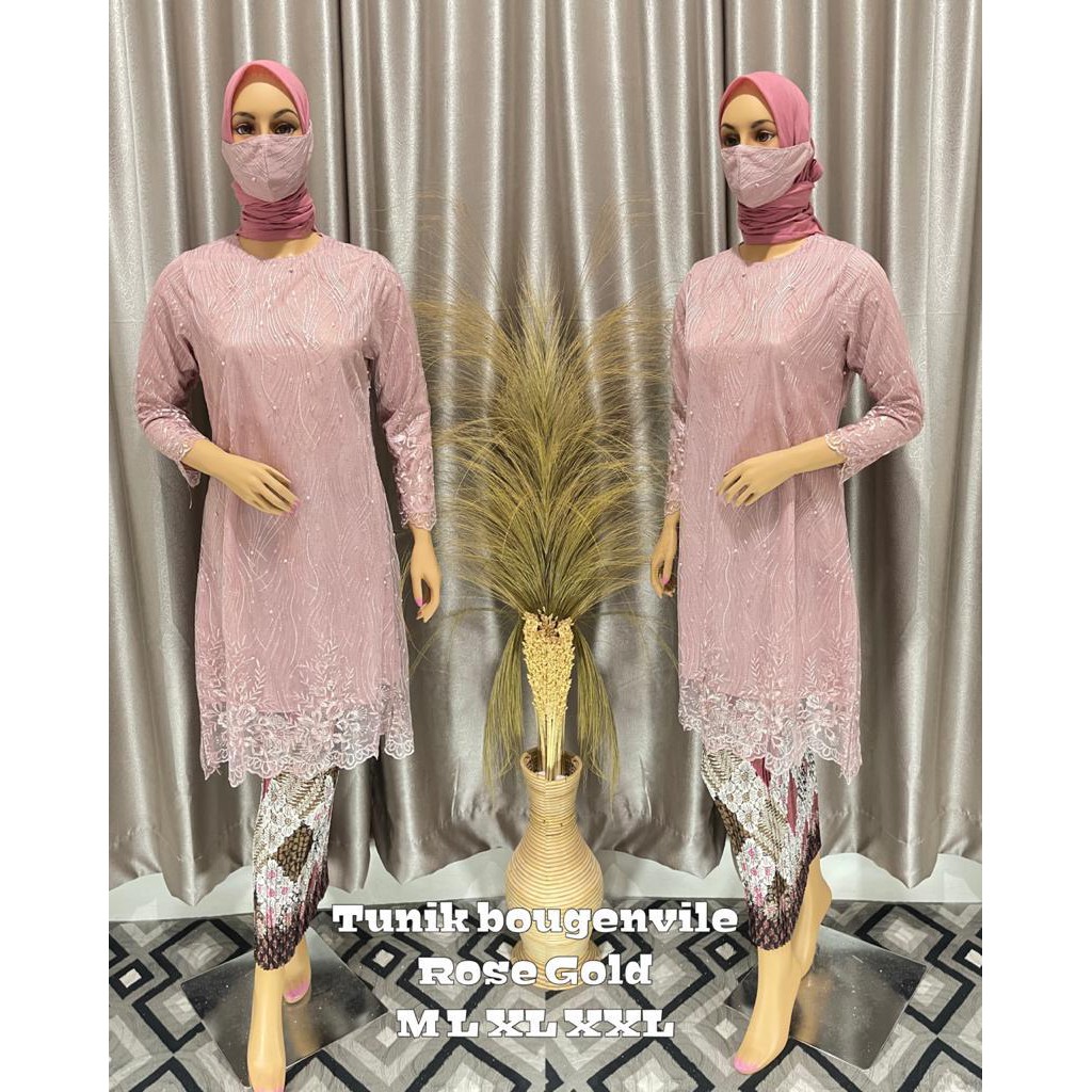 MEM&gt; KEBAYA TUNIK ADIVA - BAJU TUNIK TULLE MUTIARA - TUNIK KEBAYA TERLARIS - KEBAYA PESTA MODERN