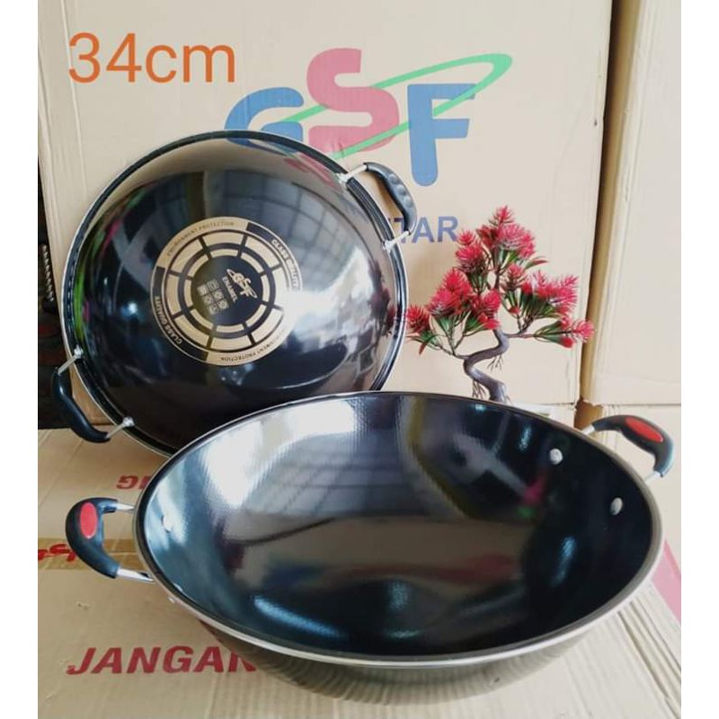 Terlaris !!! wajan enamel GSF anti lengket GARANSI anti lecet wajan enamel uk 34 anti lengket