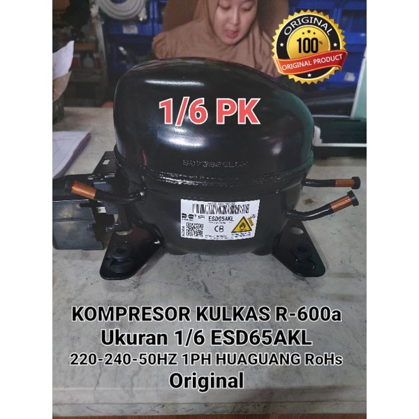 Kompresor Kulkas 2 Pintu R600a Ukuran 1/6 Pk