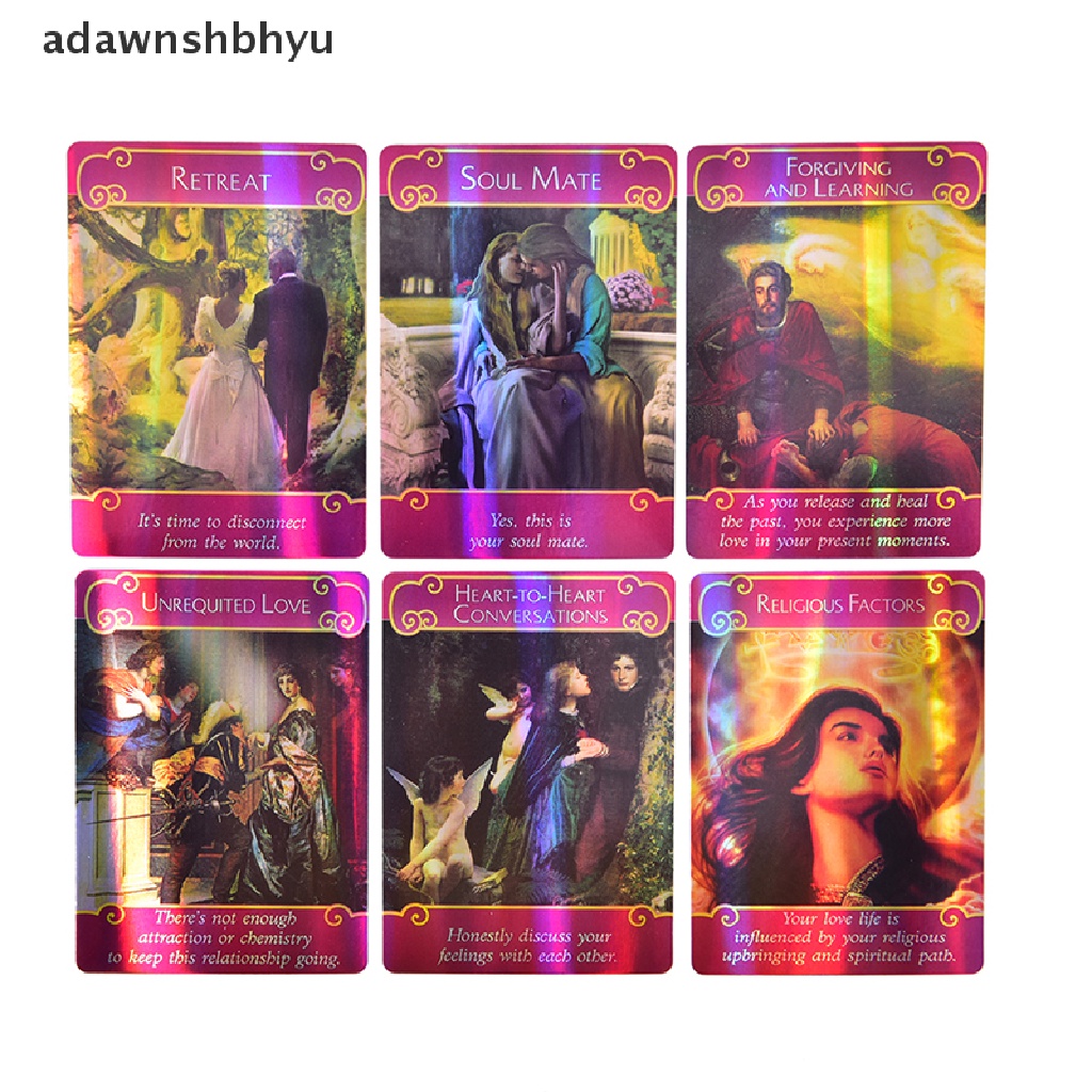 Adawnshbhyu Hologram Romance Angels Oracle Tarot Cards English Board Game Playing Card