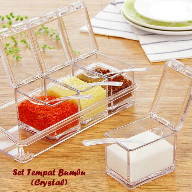 Chrystal Seasoning Box / Tempat Bumbu Christal