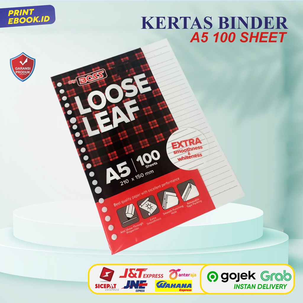 

[TERLARIS] LOOSE LEAF / REFILL / KERTAS BINDER A5 100 BIG BOSS