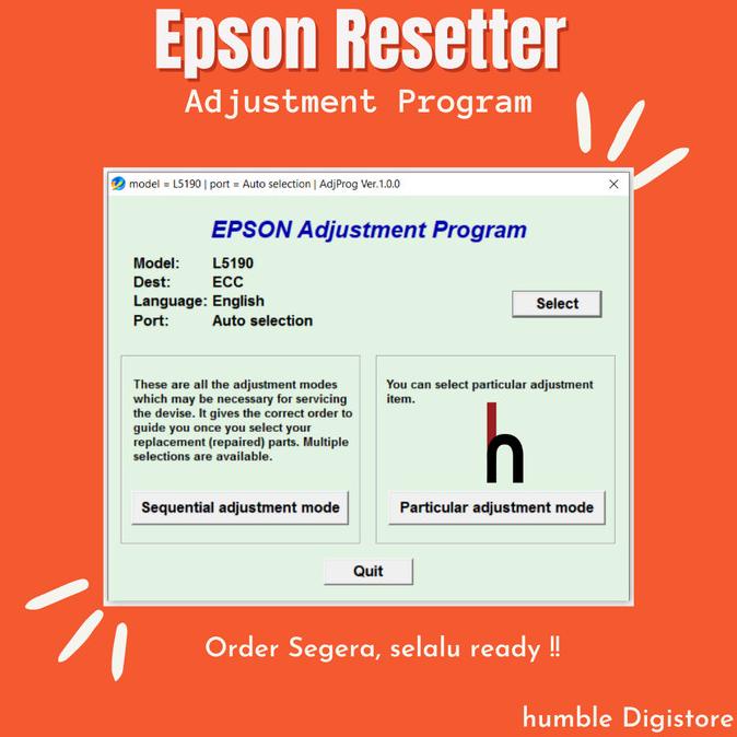 $+$+$+$+] Epson L5190 Program Resetter / Waste Ink Pad Counter Reset