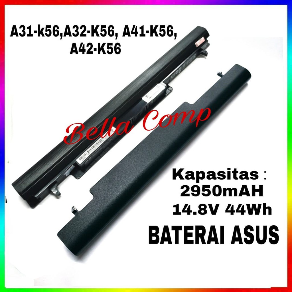 Baterai Laptop Asus Original R405 V505 S505 A46, A46C, E46, A56, P56, B465, Asus VivoBook S505 Series A31-K56 A32-K56 A41-K56 A42