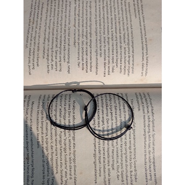 (BELI 10GRATIS1) GELANG HITAM TALI TIPIS POLOS UNISEX CEWE COWO