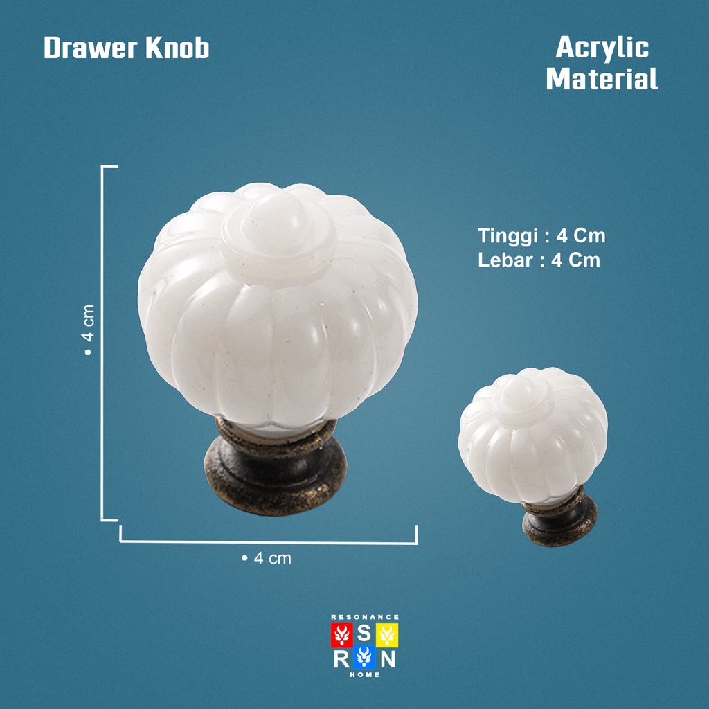 Tarikan Knob Laci Kristal Transparant 35 mm Vintage / Drawer Knobs Resonance Home
