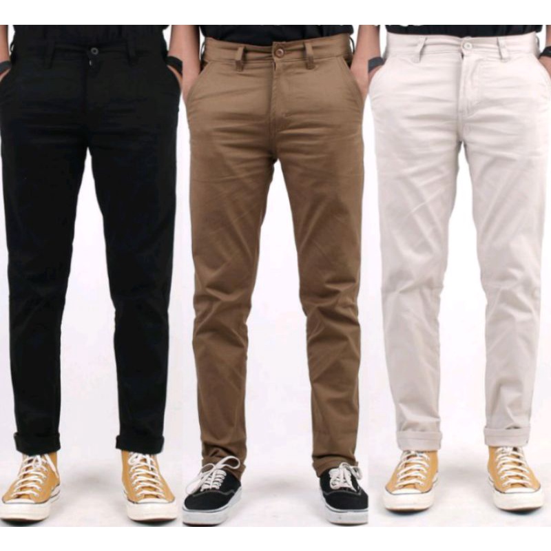 Celana panjang reguler chinos/cino/chinos pria/cowok standar