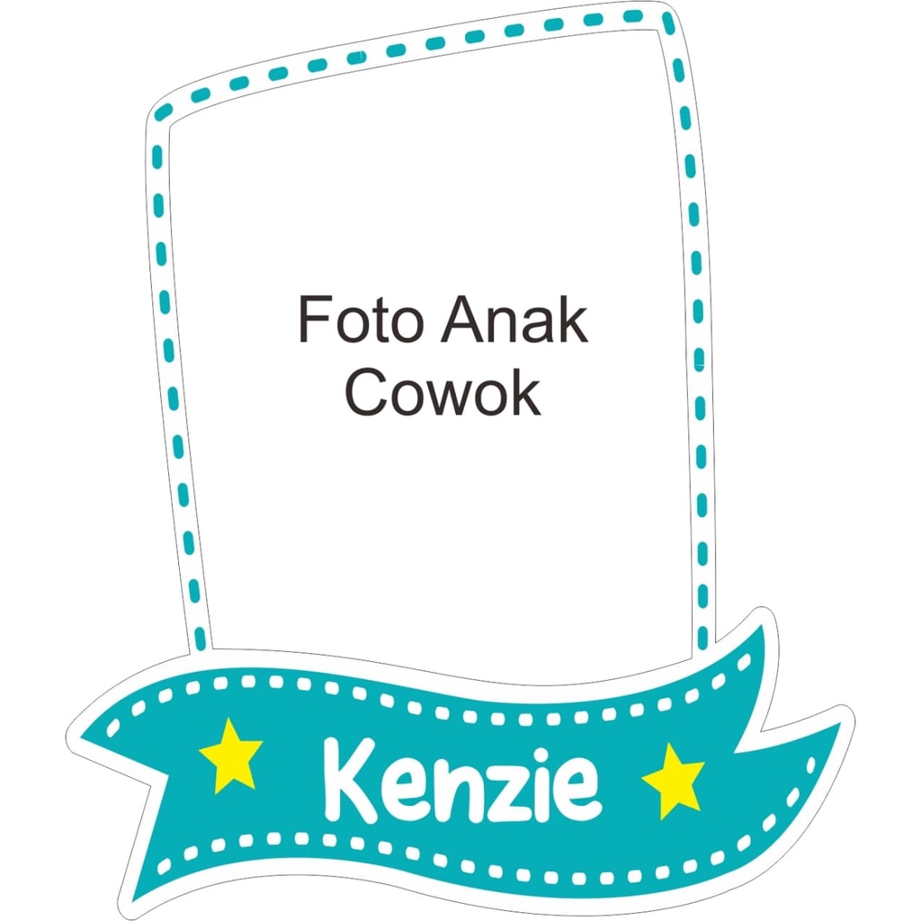 Kaos Anak FOTO Dan NAMA Frame Cowok-Cewek Lengan Panjang