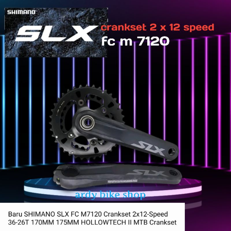 Crank Set Gear Shimano SLX M7120 Dual 36-26T 12 Speed Japanhimano  SLX FC-M7120-B2 Hollowtech II Cra