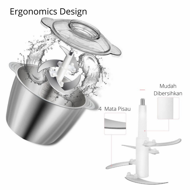 Blender Elektrik Penggiling Daging Stainless Steel