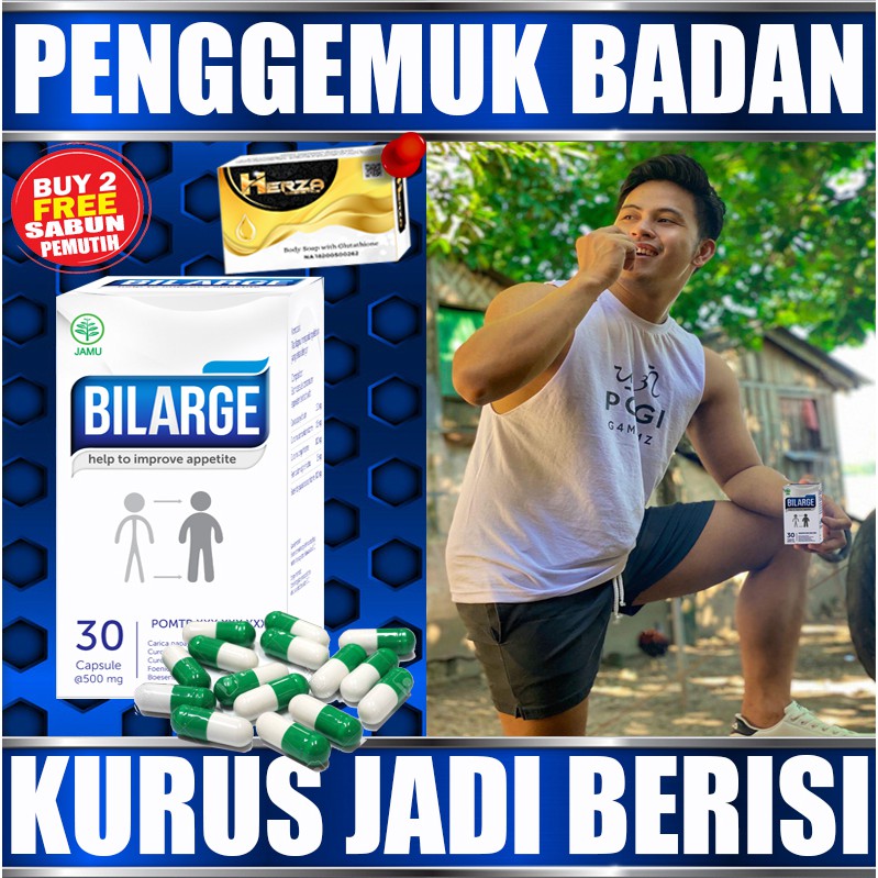 PENGGEMUK BADAN BILARGE PENAMBAH NAFSU MAKAN OBAT GEMUK ANAK DEWASA PRIA WANITA GLUTA VITAMIN KAPSUL
