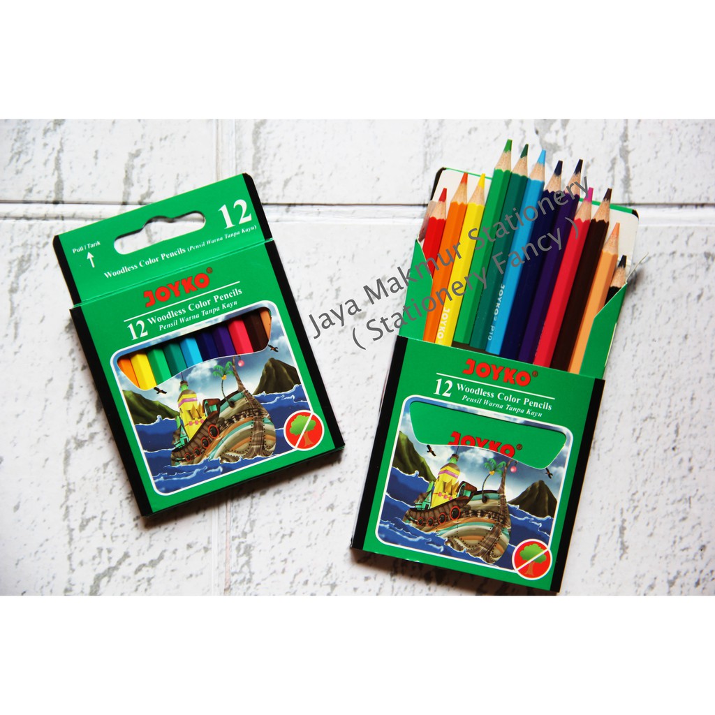 Pensil Warna 12 W Joyko Woodless CP-107 (Uk. Pendek)