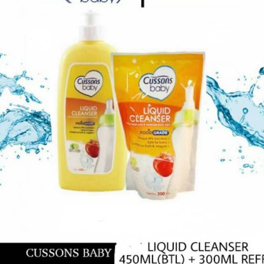 cussons baby liquid cleanser botol 450ml free refill 300ml