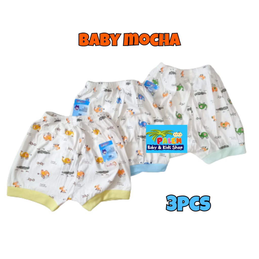 Baby Mocha Celana Pendek Bayi Motif fullprint besar tipis 104821