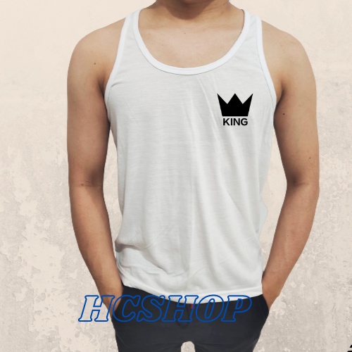 Singlet Pria Dewasa King Cowok Cewek Cotton Combed Adem