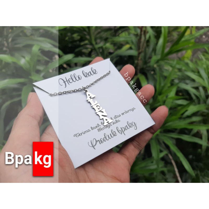 Kalung nama custom # Kalung monel besi putih asli anti karat silver murah cewek cowok keren makassar