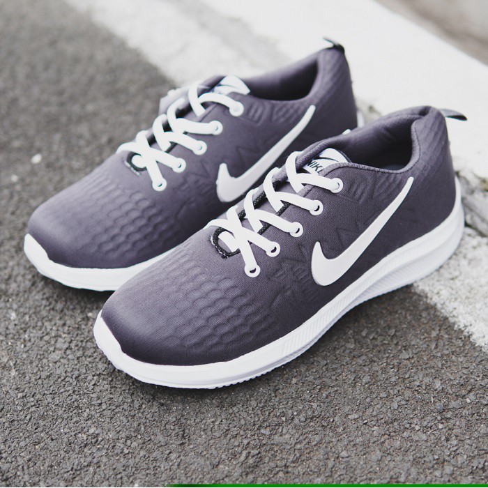 SNEAKERS PRIA SEPATU OLAHRAGA JOGGING NIKE ROSHERUN PRO ABU/GREY RUNNING OUTDOOR FITNESS RINGAN