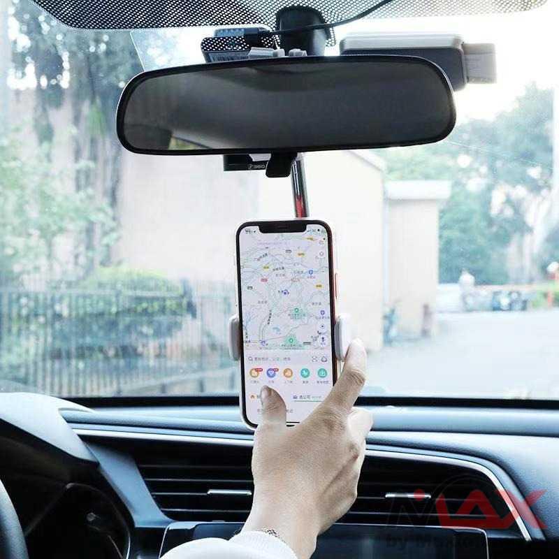 SYRINX Holder HP &amp; GPS Mobil bisa untuk Jog Belakang Car Holder Smartphone Spion Mobil Rearview Bracket Dudukan Telepon Tegakan Kaca Spion Mobil 360 Derajat Berputar Universal untuk Ponsel Pintar GPS Dudukan Telepon Cermin Mobil Dashboard Car Phone Holder