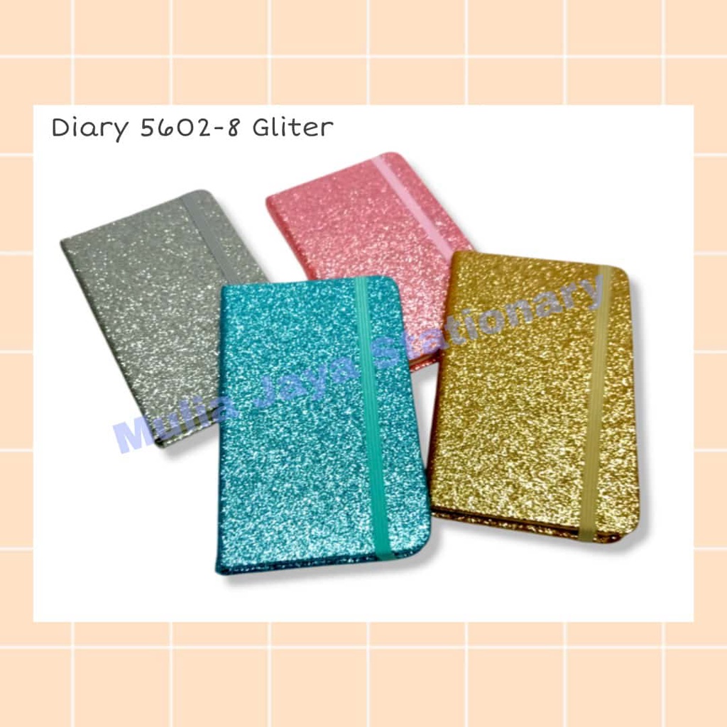 

buku diary / buku tulis / buku catatan / buku agenda mini A6 5602-8 Gliter