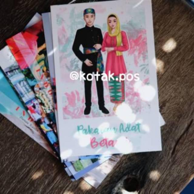 

PAKAIAN ADAT BETAWI BAJU TRADISIONAL KHAS INDONESIA JAKARTA POSTCROSSING KARTU POS POSTCARD SURAT
