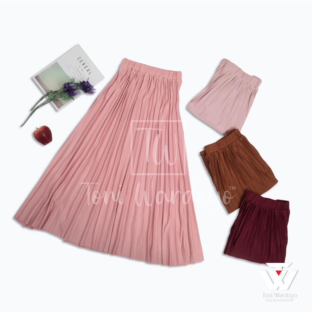 Rok Plisket Payung Polos bahan lycra import premium produk /original produk/Rok Plisket/Rok Panjang 