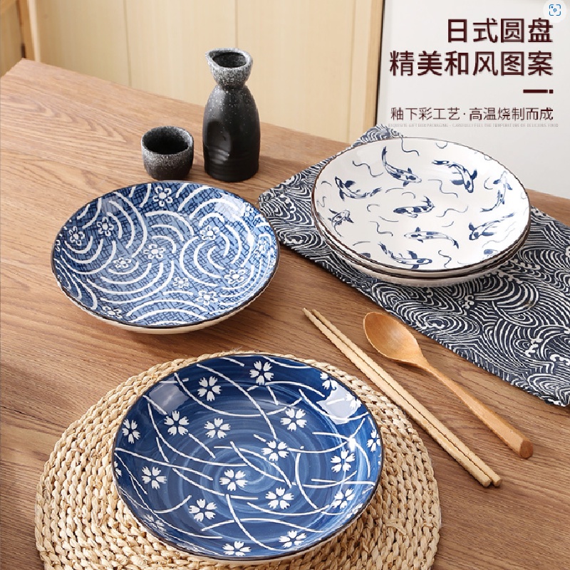 Piring Mangkok Set Keramik Porselen Motif Lucu Japanese Style FREE AIR BAG ROLL - SOSOYO