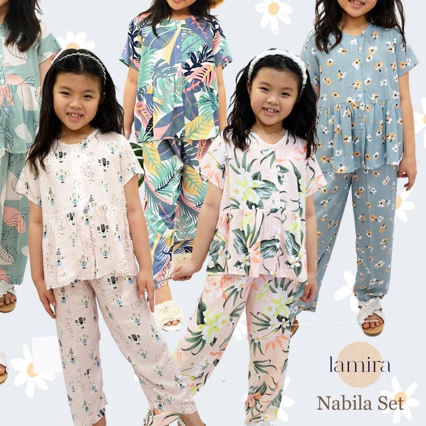 ℮ Piyama Set Anak Rayon Stelan Baju Tidur Oneset Perempuan Daster Bayi Cewek Piama Katun Setelan ❃