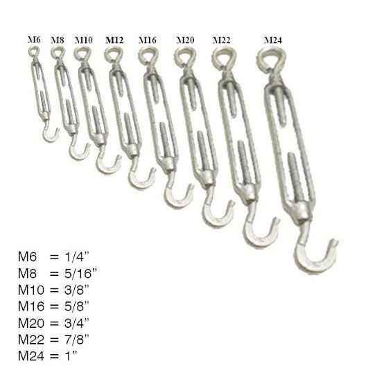 Span Skrup M12 12mm Turnbuckle Jarum Keras Tarikan Sling Galv 12 mm