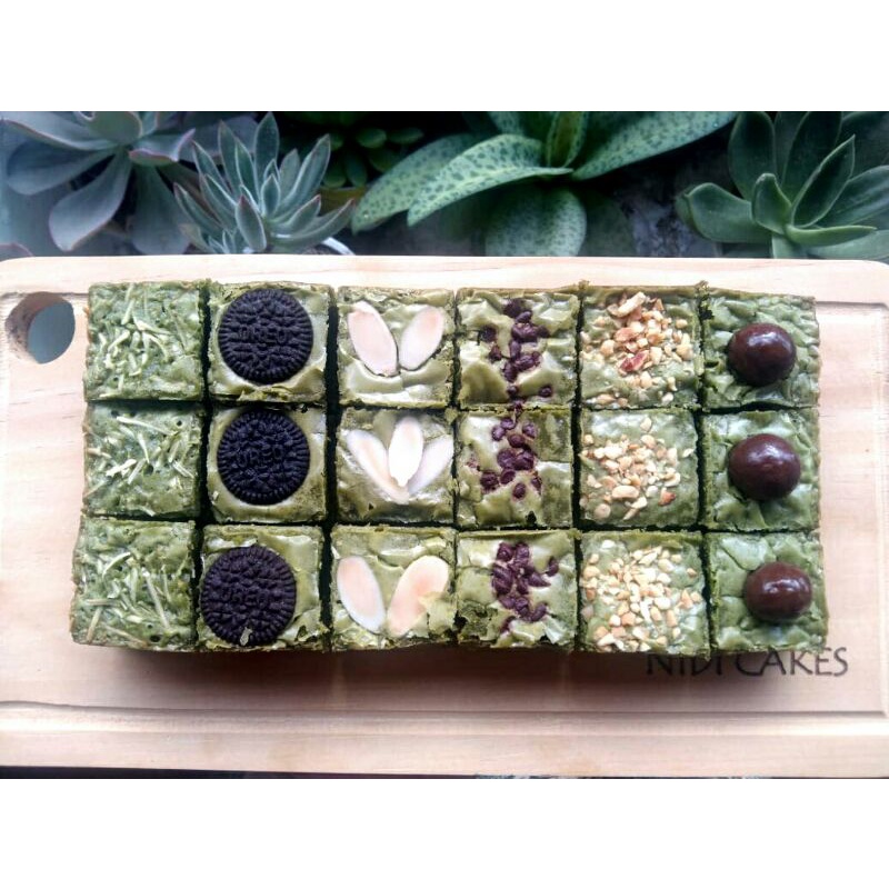 

Fudgy Brownies Sekat / Brownies Green Tea / Matcha / Brownies Panggang 20x10