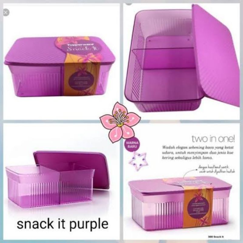 (COD) Sale Snack It purple Tupperware toples/tempat kue