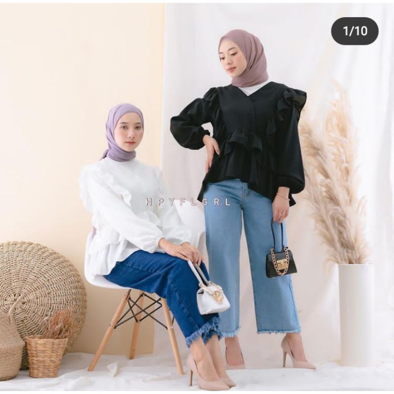 Cecilia Blouse Kak Dheava/ Blouse Korea/ Blouse Selebgram