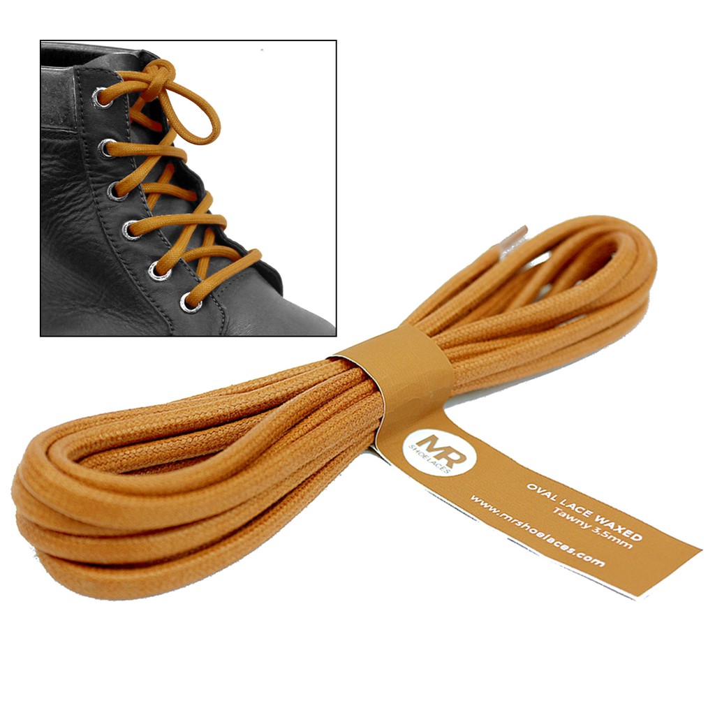 MR Shoelaces BE04 Tawny Tali Sepatu Lilin Oval 3.5mm (Waxed Laces) 50cm 70cm 80cm 100cm 120cm 150cm 200 - Coklat