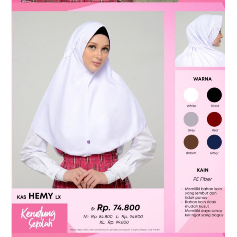 Kerudung Rabbani ORI Hemy LX  warna putih