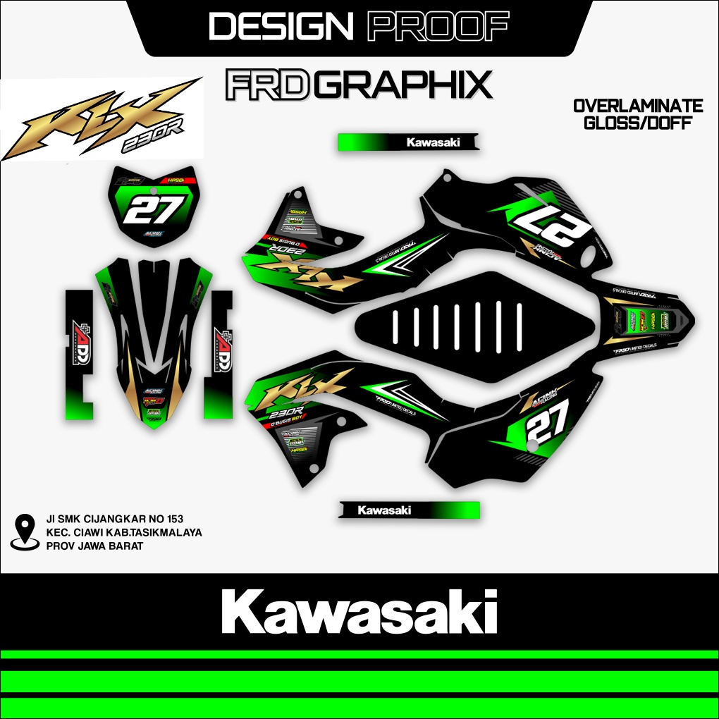 Decal Murah KLX 230 R ganti nomor
