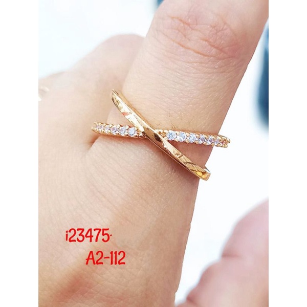 Cincin Wanita Titanium Anti Karat Lapis Emas i23475MP