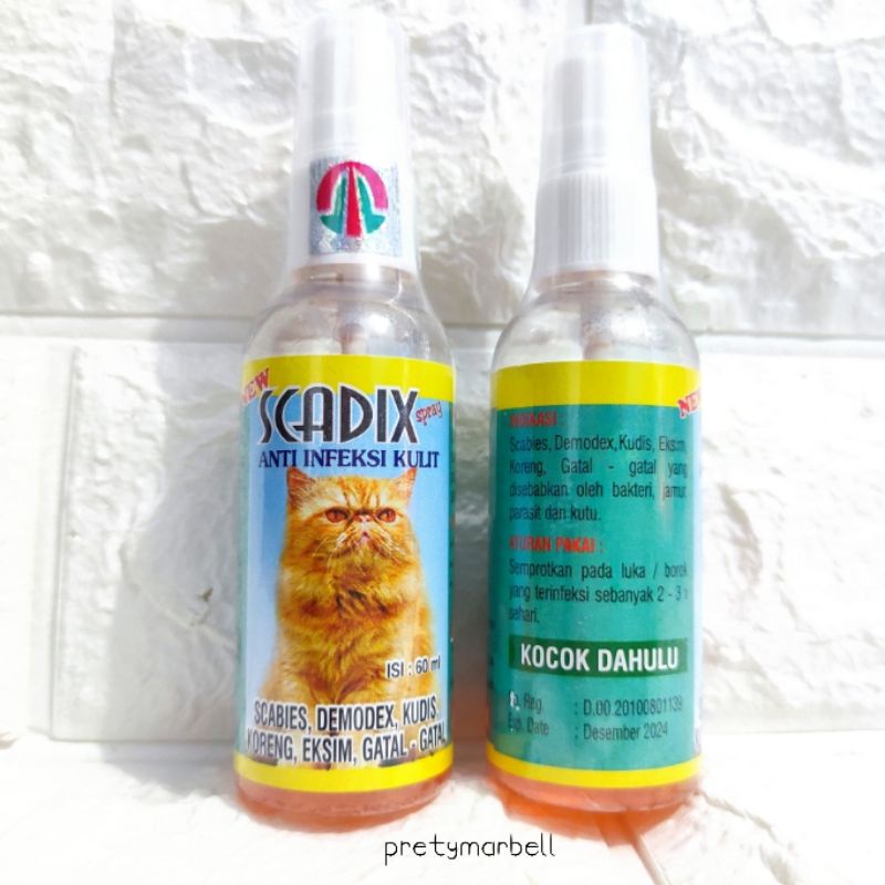 Scadix Spray Obat Jamur Scabies Kudis Kucing 60ml