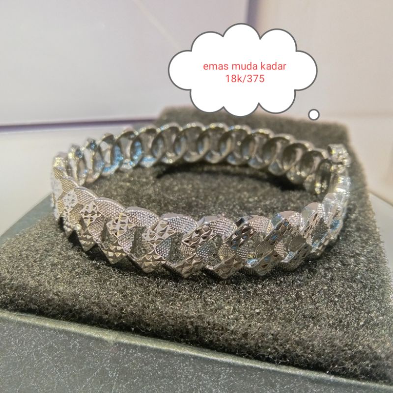 gelang emas muda kadar 18karat motif nanas atau sisik naga