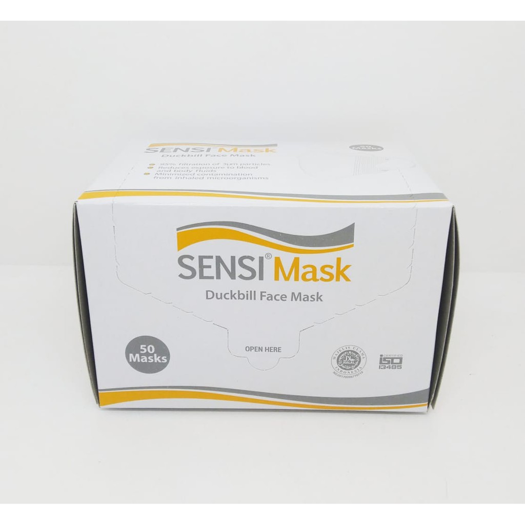 Masker SENSI DUCKBILL isi 50 (100% ORI Ada Emboss SENSI)