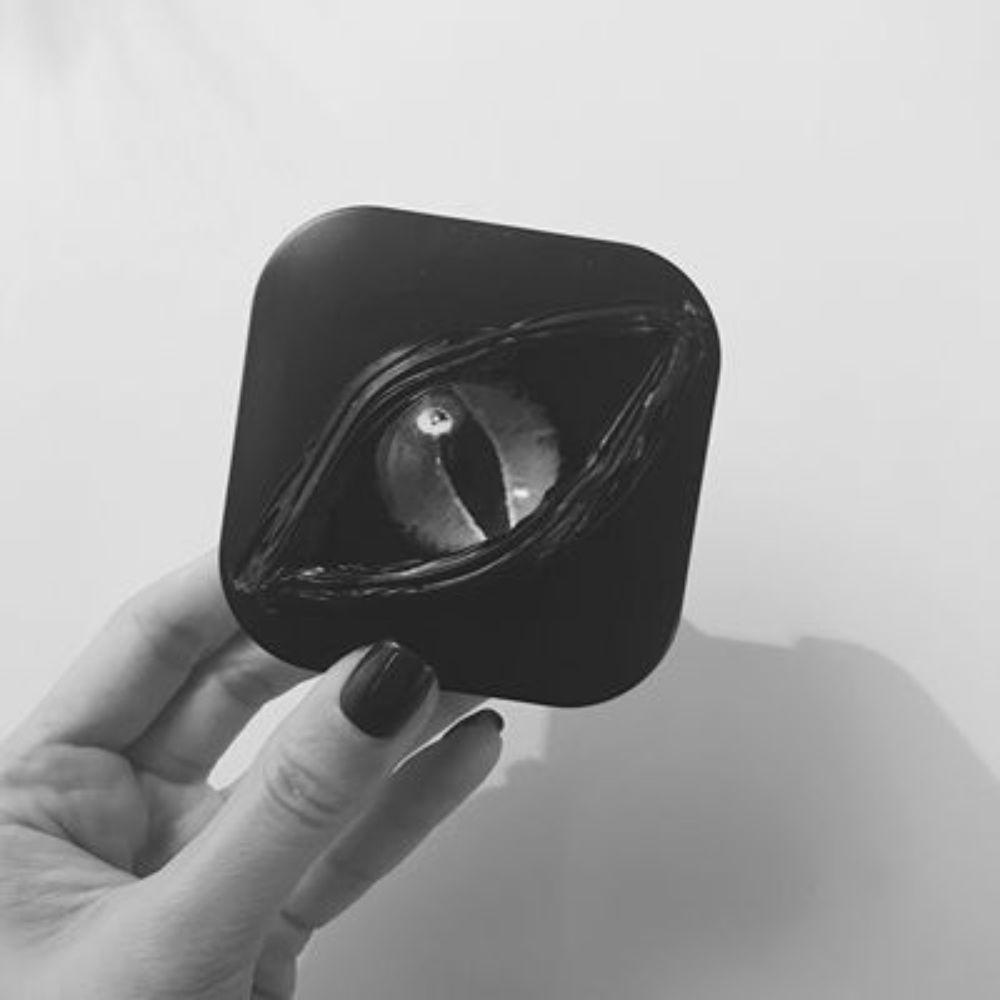 [Elegan] Lensa Double Connect Box Dengan Cermin Kepribadian Mini 3D Mata Hadiah Halloween Travel Accessaries Contact Lens Holder