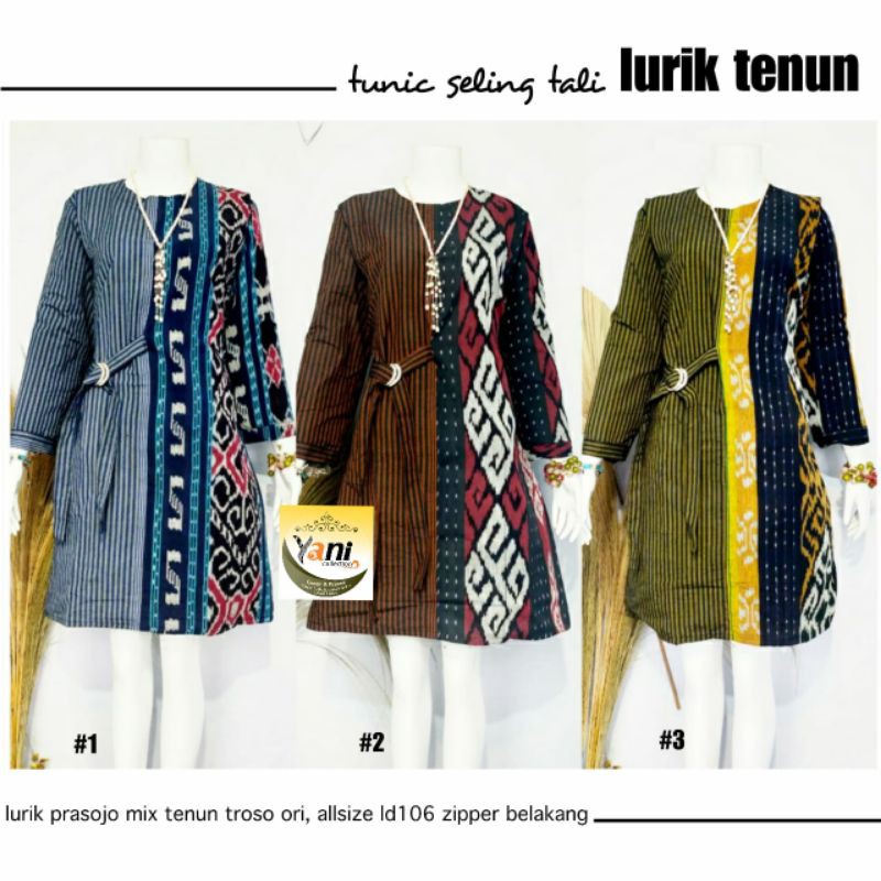 Tunik seling tali lurik tenun