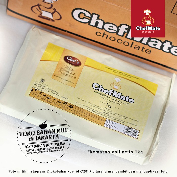 

Chefmate - WHITE Chocolate Compound 1kg Cokelat Putih Coklat Baking