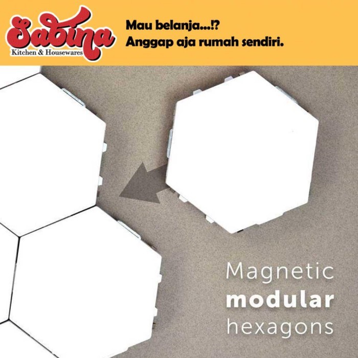 Dekorasi Lampu 3 PCS LED Hexagon Kekinian Murah Berkualitas Coquimbo