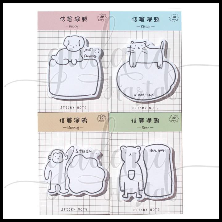 

STICKY NOTES DOG CAT MONKEY BEAR MEMO DIY SCRAPBOOK GH 301037 - BEAR