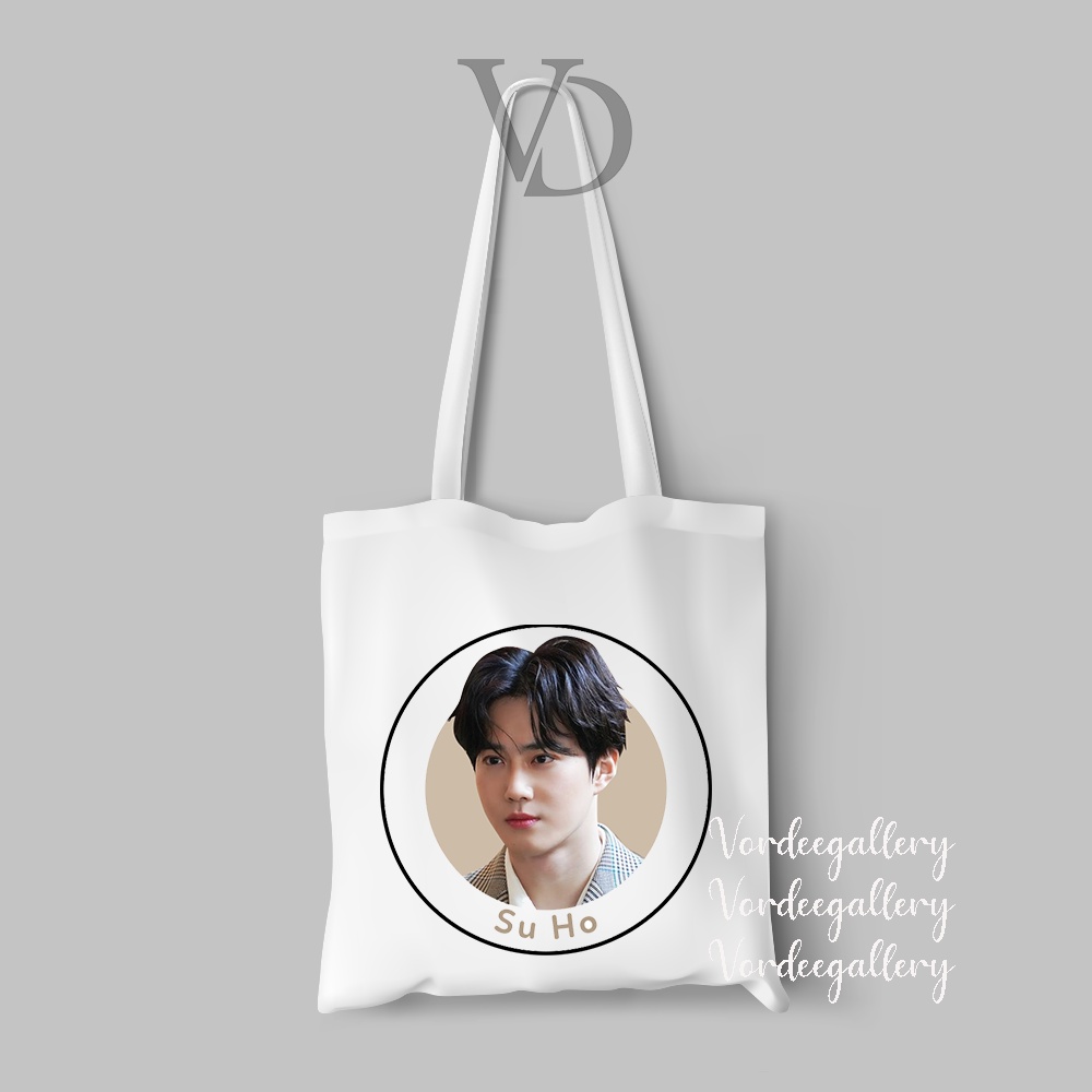 TOTE BAG BAHAN KANVAS MOTIF exo fanart  face / korean TOTEBAG / TAS BELANJA